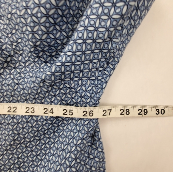 Mens Club Room Luxury Linen Blue White Geo Print Short Sleeve Button Up Sz XXL - Picture 7 of 7